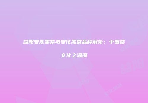 益阳安溪黑茶与安化黑茶品种解析：中国茶文化之深探