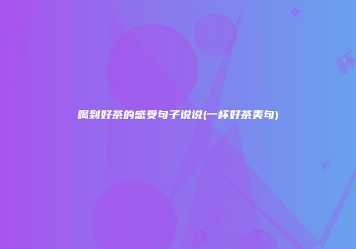 喝到好茶的感受句子说说(一杯好茶美句)