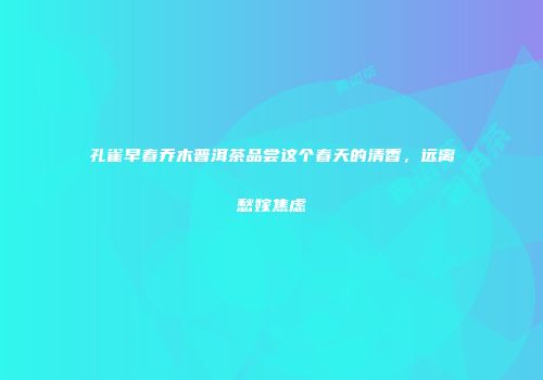 孔雀早春乔木普洱茶品尝这个春天的清香，远离愁嫁焦虑