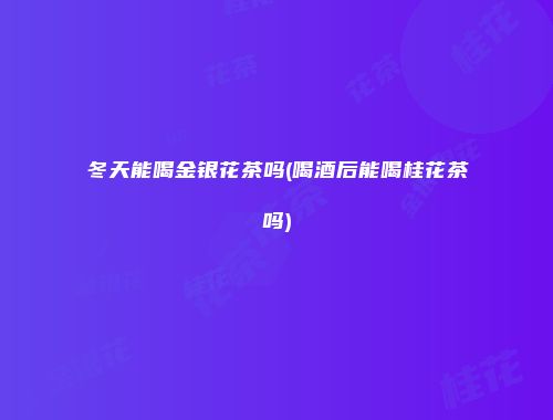 冬天能喝金银花茶吗(喝酒后能喝桂花茶吗)