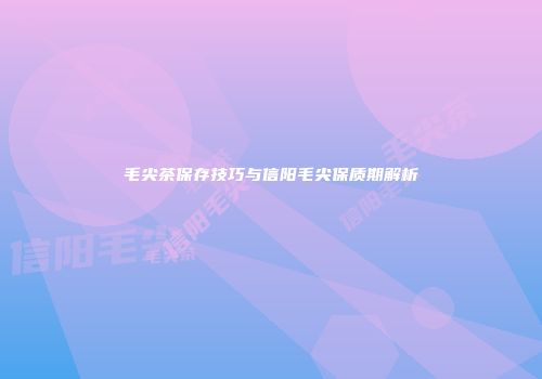 毛尖茶保存技巧与信阳毛尖保质期解析