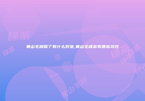 黄山毛峰喝了有什么好处,黄山毛峰茶有哪些功效