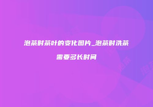泡茶时茶叶的变化图片_泡茶时洗茶需要多长时间
