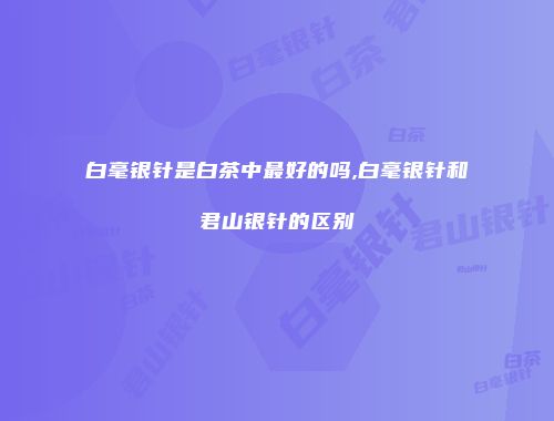 白毫银针是白茶中最好的吗,白毫银针和君山银针的区别