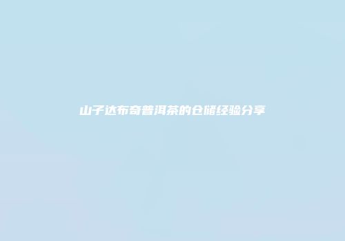 山子达布奇普洱茶的仓储经验分享