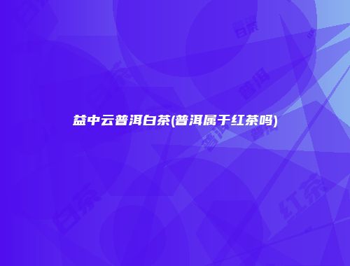 益中云普洱白茶(普洱属于红茶吗)