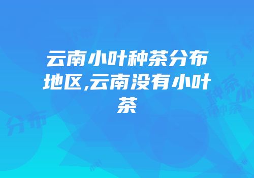 云南小叶种茶分布地区,云南没有小叶茶