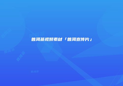 普洱茶视频素材「普洱宣传片」
