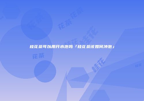 桂花茶可以用开水泡吗「桂花茶该如何冲泡」