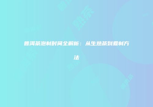 普洱茶泡制时间全解析：从生熟茶到煮制方法