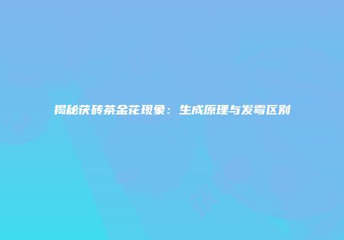 揭秘茯砖茶金花现象：生成原理与发霉区别
