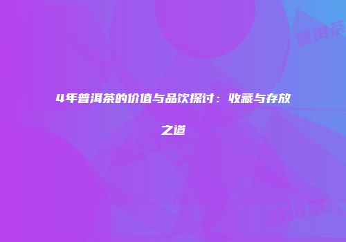 4年普洱茶的价值与品饮探讨：收藏与存放之道