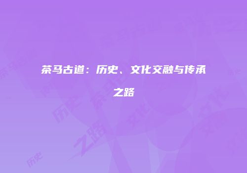 茶马古道：历史、文化交融与传承之路