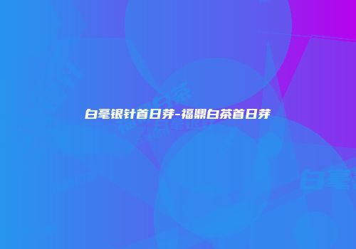 白毫银针首日芽-福鼎白茶首日芽