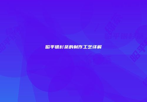 昭平银杉茶的制作工艺详解