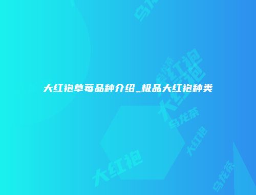 大红袍草莓品种介绍_极品大红袍种类