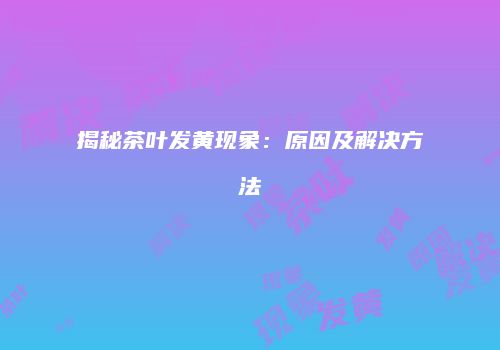 揭秘茶叶发黄现象：原因及解决方法
