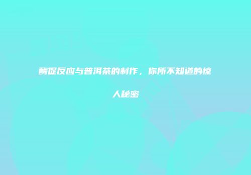 酶促反应与普洱茶的制作，你所不知道的惊人秘密