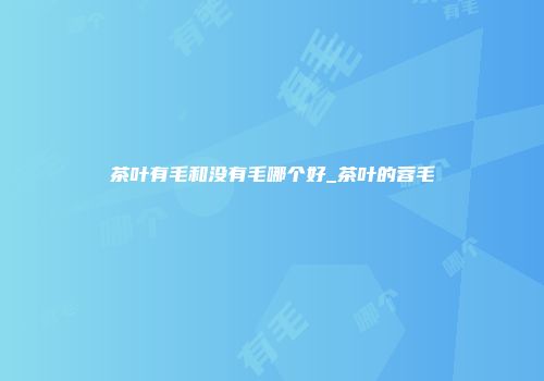 茶叶有毛和没有毛哪个好_茶叶的蓉毛