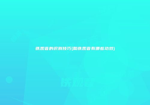 铁观音的识别技巧(喝铁观音有哪些功效)