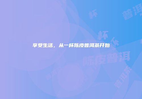 享受生活，从一杯陈皮普洱茶开始