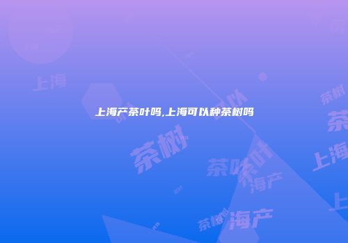 上海产茶叶吗,上海可以种茶树吗