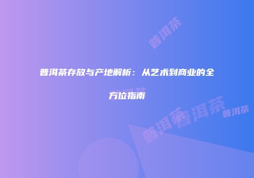 普洱茶存放与产地解析：从艺术到商业的全方位指南