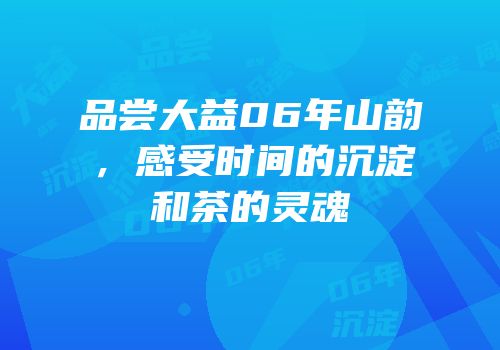 品尝大益06年山韵，感受时间的沉淀和茶的灵魂
