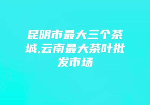 昆明市最大三个茶城,云南最大茶叶批发市场