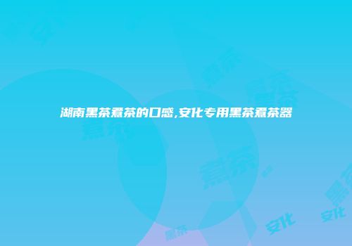 湖南黑茶煮茶的口感,安化专用黑茶煮茶器