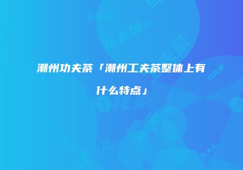 潮州功夫茶「潮州工夫茶整体上有什么特点」