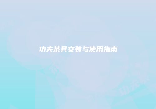 功夫茶具安装与使用指南