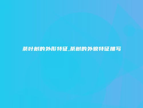 茶叶树的外形特征,茶树的外貌特征描写