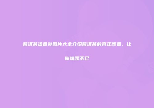 普洱茶汤色外图片大全介绍普洱茶的真正颜色，让你惊叹不已