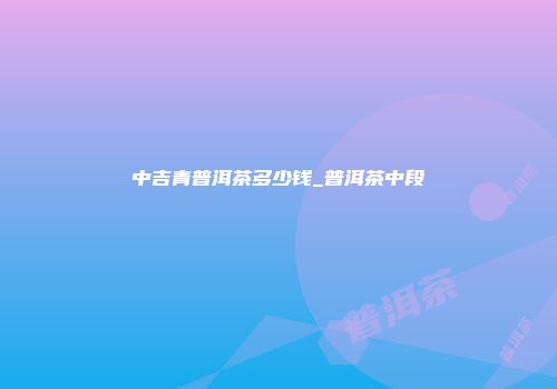 中吉青普洱茶多少钱_普洱茶中段