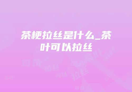 茶梗拉丝是什么_茶叶可以拉丝