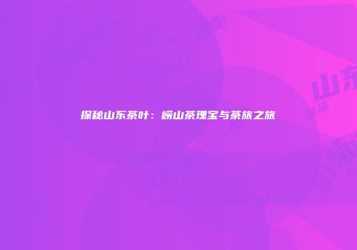 探秘山东茶叶：崂山茶瑰宝与茶旅之旅