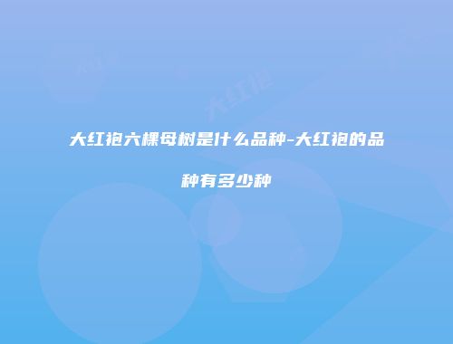 大红袍六棵母树是什么品种-大红袍的品种有多少种