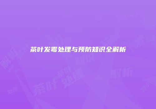 茶叶发霉处理与预防知识全解析