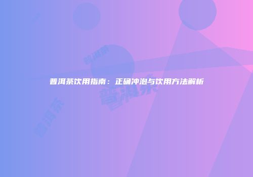 普洱茶饮用指南：正确冲泡与饮用方法解析