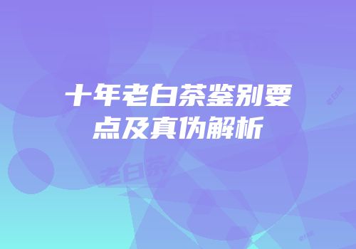 十年老白茶鉴别要点及真伪解析