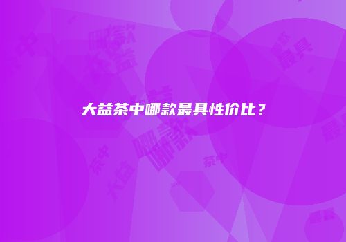 大益茶中哪款最具性价比？
