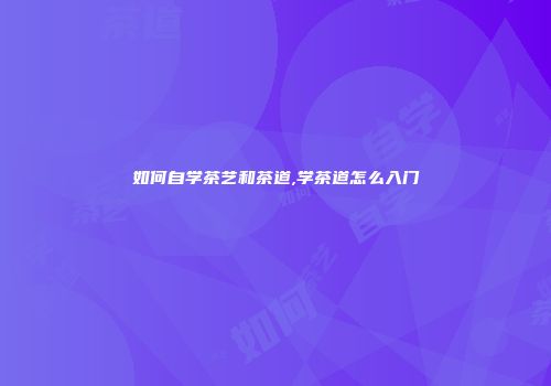 如何自学茶艺和茶道,学茶道怎么入门