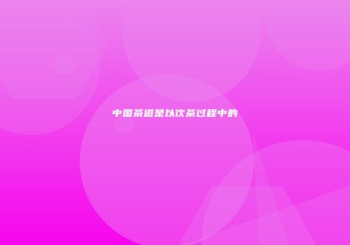 中国茶道是以饮茶过程中的