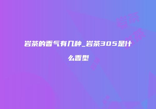 岩茶的香气有几种_岩茶305是什么香型