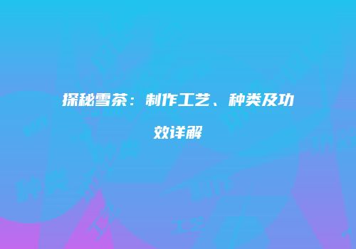 探秘雪茶：制作工艺、种类及功效详解