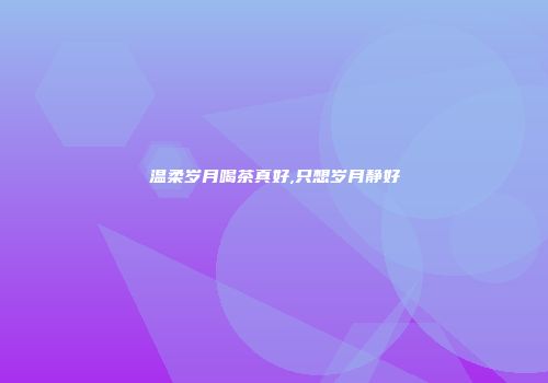 温柔岁月喝茶真好,只想岁月静好