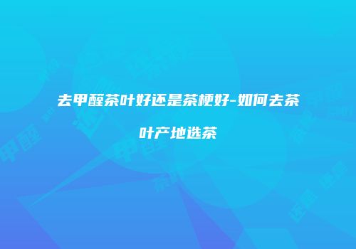 去甲醛茶叶好还是茶梗好-如何去茶叶产地选茶