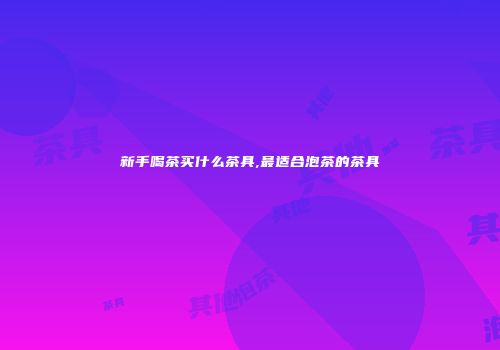 新手喝茶买什么茶具,最适合泡茶的茶具