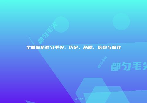 全面解析都匀毛尖：历史、品质、选购与保存